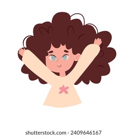 little cheerful girl. vector illustration of a happy little girl