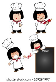 Little chef in actions