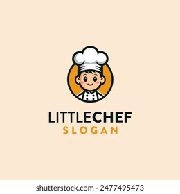 little chef boy character logo vector illustration