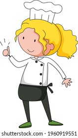 Little chef cartoon character isolated illustration