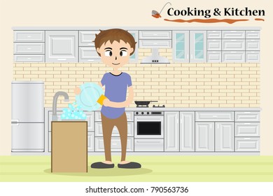 Little Chef Cooking Kitchen Anime Cartoon Stock Vector (Royalty Free ...