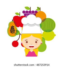 little chef kids menu vector illustration design