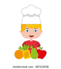little chef kids menu vector illustration design