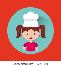 little chef kids menu vector illustration design