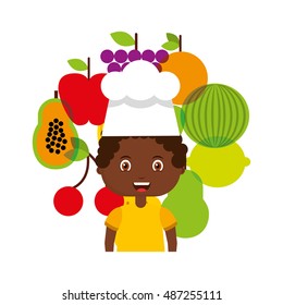 little chef kids menu vector illustration design