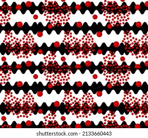 little cherry seamless pattern with black strips.