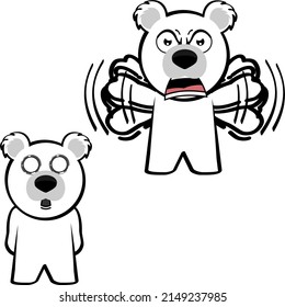 kleine chibi-polare Bären-Karikatur-Ausdruckskollektion im Vektorformat 