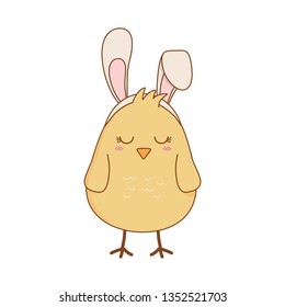 little chick with ears rabbit easter character