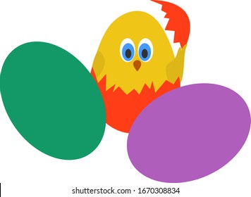 Kleines Küken, Illustration, Vektorillustration auf weißem Hintergrund.