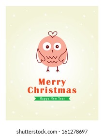 little chick merry christmas greeting card