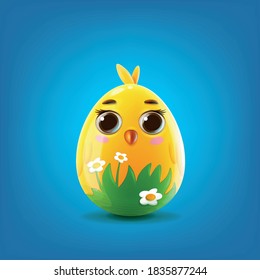 little chick in the shape of an easter egg