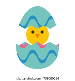 Little chicken in egg icon vector illustration graphic design