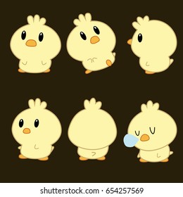 Little Chicken Emotions Stock Vector (Royalty Free) 654257569 ...