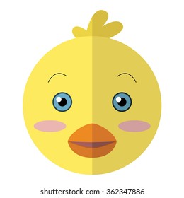 little chicken face cartoon vector