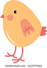 Сute little chicken isolated on white background. Easter illustration.