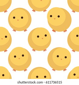 Little chicken. Seamless vector pattern. White background