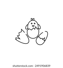 little chicken vector type icon