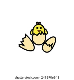 little chicken vector type icon