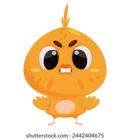 The little chicken is very angry