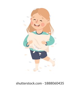 Little Child with Bad and Naughty Behavior Vector Illustration