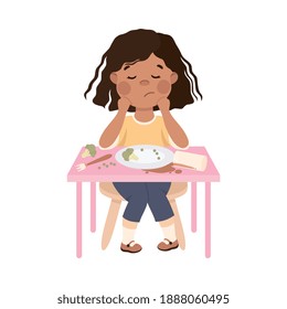 Little Child with Bad and Naughty Behavior Vector Illustration