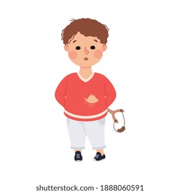 Little Child with Bad and Naughty Behavior Vector Illustration