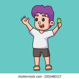 little children eating ice cream cartoon