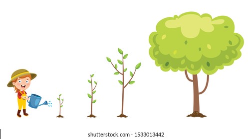 Little Children Gardening And Planting
