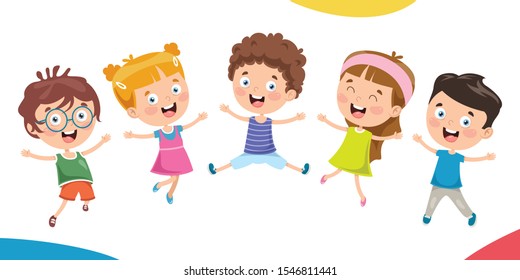 Little Children Having Fun Together Stock Vector (Royalty Free) 1546811441