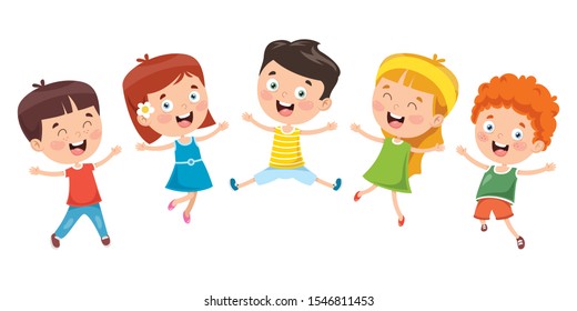 Little Children Having Fun Together Stock Vector (royalty Free 