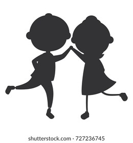 little children silhouette avatars characters
