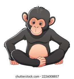 Little Chimpanzee Cartoon Animal Illustration