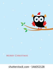 little christmas owl greeting card