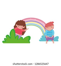 little chubby couple in the landscape