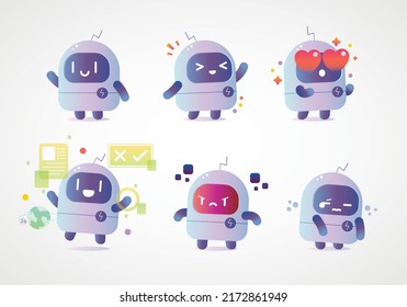 Little Chubby Cutie gradient Robot Character design