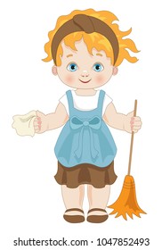 Little Cinderella on white background