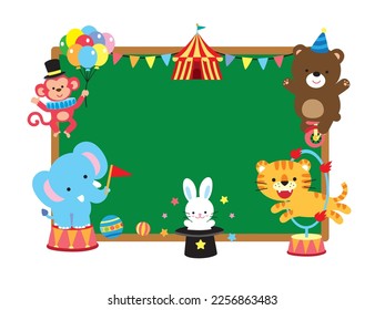 little circus on the blackboard