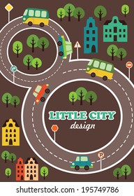 little city card design. vector illustration