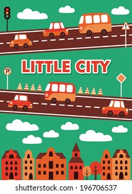 little city card design. vector illustration
