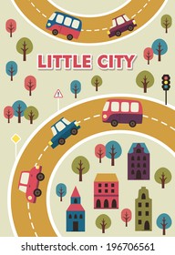 little city card design. vector illustration