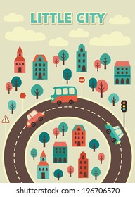 little city card design. vector illustration