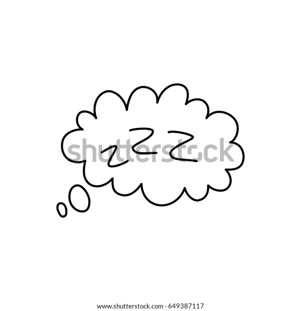 Little Cloud Zzz Isolated On White Stock Vector Royalty Free