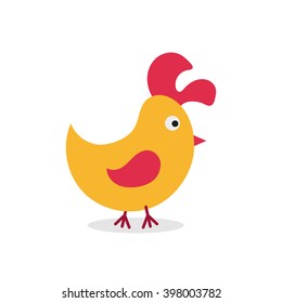 Little cock. Chick. Cartoon flat design