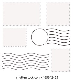 little collection of different empty stamps and post marks