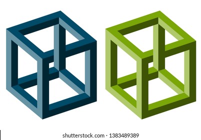 little collection of illustrated colored optical illusions