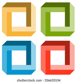 little collection of illustrated colored optical illusions