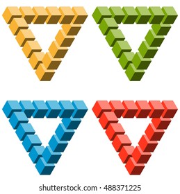 little collection of illustrated colored optical illusions
