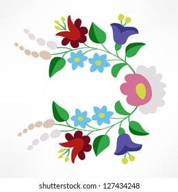 Little colorful Hungarian folk embroidery pattern