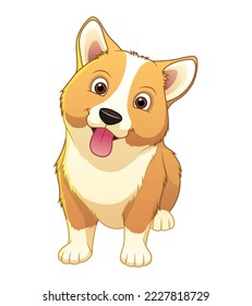 Little Corgi Dog Cartoon Animal Illustration