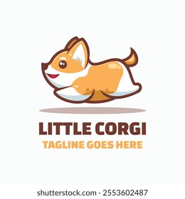 Little Corgi Simple Mascot Logo